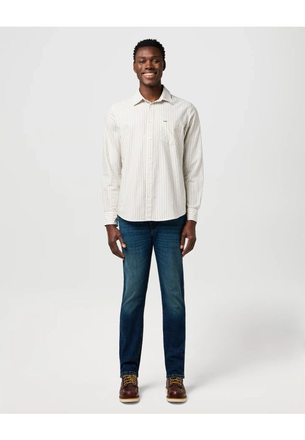 Wrangler - MESKA KOSZULA WRANGLER 1 PKT SHIRT GREEN OXFORD 112371616