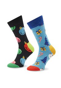 Happy-Socks - Happy Socks Zestaw 2 par wysokich skarpet dziecięcych XKHLD02-0200 Kolorowy. Materiał: bawełna, materiał. Wzór: kolorowy