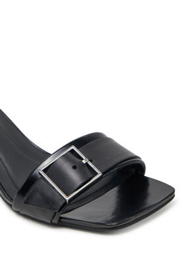 Calvin Klein Klapki Heel Mule 50 W/Buckle - Lth HW0HW02478 Czarny. Kolor: czarny. Materiał: skóra