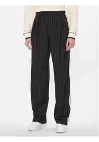 TOMMY HILFIGER - Tommy Hilfiger Spodnie materiałowe Relaxed Straight Pinstripe Pant WW0WW40513 Czarny Straight Fit. Kolor: czarny. Materiał: wiskoza, syntetyk