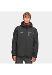Kurtka softshellowa turystyczna męska Alpinus Stenshuvud. Kolor: czarny. Materiał: softshell. Sport: turystyka piesza