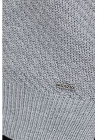 DKNY - Dkny Sweter damski kolor szary z półgolfem. Kolor: szary. Materiał: dzianina