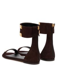 Elisabetta Franchi Sandały SA-88L-62E2-V540 Brązowy ciemny. Kolor: brązowy. Materiał: skóra, zamsz #5