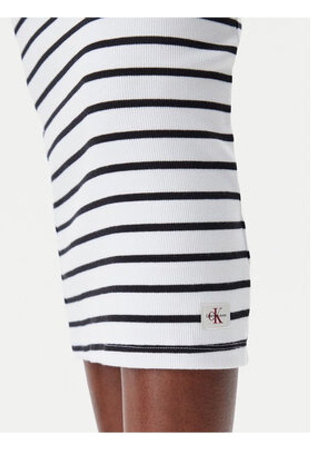 Calvin Klein Jeans Sukienka letnia J20J225263 Biały Slim Fit. Kolor: biały. Materiał: bawełna. Sezon: lato