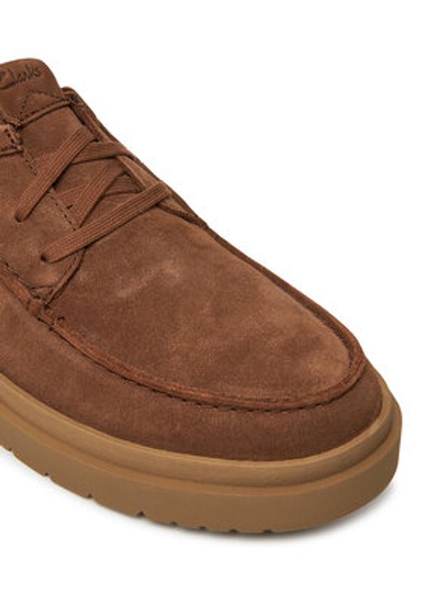 Clarks Półbuty Polden 26180865 Brązowy. Kolor: brązowy. Materiał: zamsz, skóra