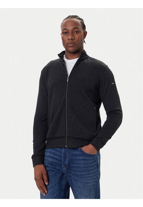 Bugatti Bluza 8750-85170D Czarny Regular Fit. Kolor: czarny. Materiał: bawełna, syntetyk