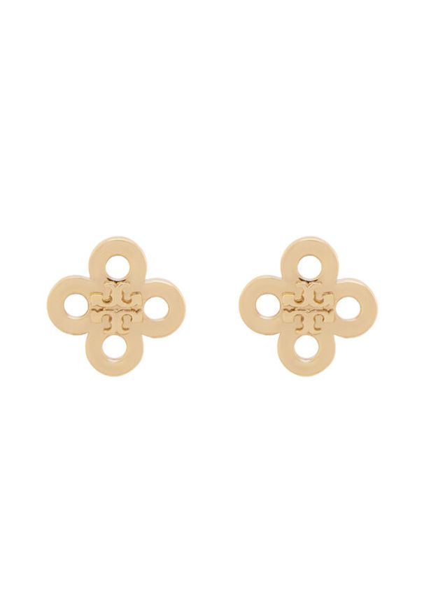 Tory Burch Kolczyki Forget Me Not Clover Stud 184409 Złoty. Materiał: złote. Kolor: złoty
