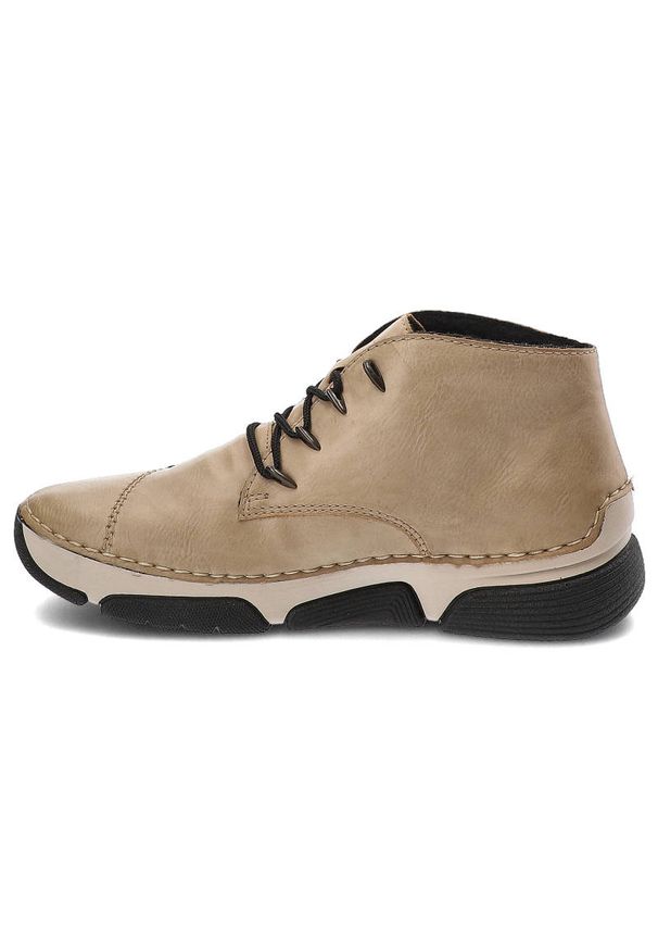 Beżowe Botki Rieker Damskie Eleganckie Obuwie Na Jesień. Okazja: na co dzień. Kolor: beżowy. Materiał: syntetyk, materiał. Sezon: jesień. Styl: elegancki