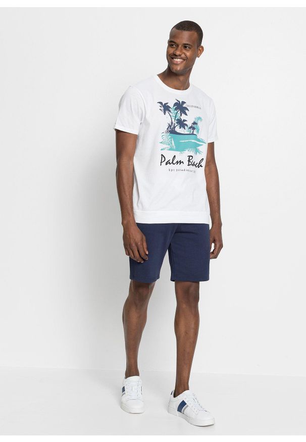 bonprix - T-shirt z czystej bawełny organicznej. Kolor: biały. Materiał: bawełna. Długość: długie. Wzór: nadruk