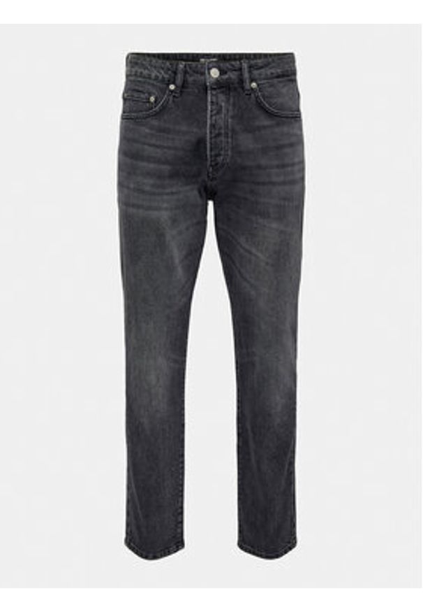 Only & Sons Jeansy Yoke 22027850 Czarny Tapered Fit. Kolor: czarny