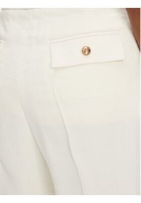 Elisabetta Franchi Spodnie materiałowe PA-094-52E2-V450 Écru Regular Fit. Kolor: kremowy. Materiał: wiskoza, len #4