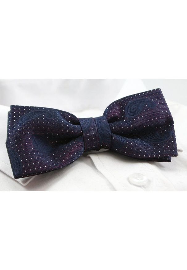 Zestaw: Mucha z Poszetką - Alties - Ciemne Bordo, Groszek i Paisley. Kolor: czerwony. Wzór: paisley, grochy. Styl: sportowy, elegancki