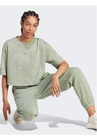 Adidas - adidas Spodnie dresowe ALL SZN Fleece Washed IL3272 Zielony Loose Fit. Kolor: zielony. Materiał: bawełna, dresówka #5