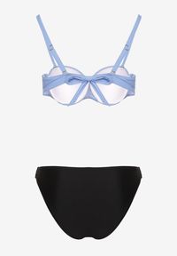 Renee - Jasnoniebieskie Bikini Majtki Figi i Biustonosz z Marszczeniem Sepiana. Kolor: niebieski #6