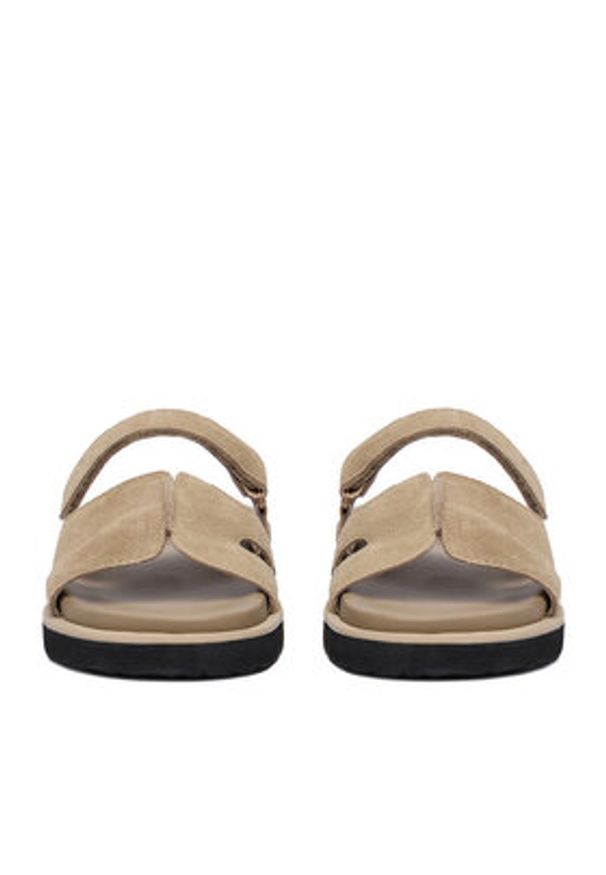 Gino Rossi - GINO ROSSI Klapki C-CLB-P1927A Beżowy. Kolor: beżowy. Materiał: skóra, zamsz