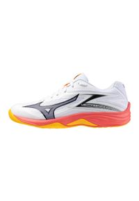 Mizuno - MIZUNO LIGHTNING STAR Z7 JR White/Coral AW25. Materiał: guma. Szerokość cholewki: normalna. Sport: siatkówka