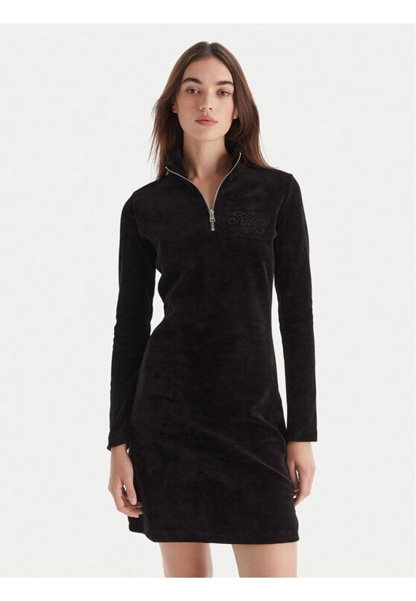 Hugo - HUGO Sukienka codzienna Napensio 50549677 Czarny Regular Fit. Okazja: na co dzień. Kolor: czarny. Materiał: bawełna. Typ sukienki: proste. Styl: casual