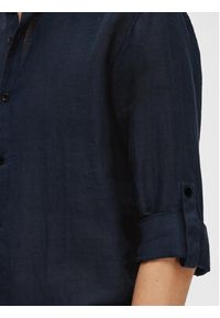 Selected Homme Koszula 16088372 Granatowy Regular Fit. Kolor: niebieski. Materiał: len #5