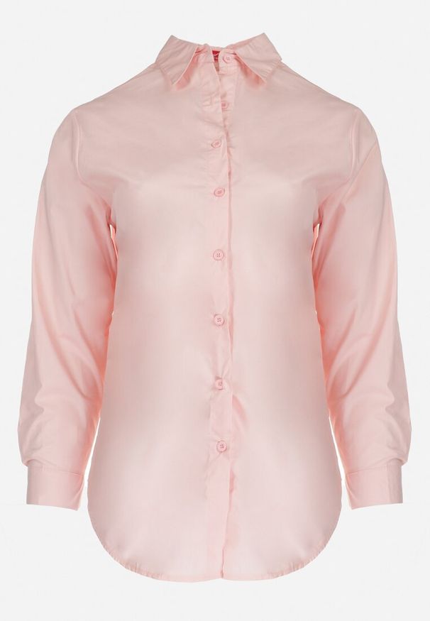 Born2be - Jasnoróżowa Koszula z Kołnierzem i Guzikami Ezria. Okazja: na co dzień. Typ kołnierza: kołnierzyk klasyczny. Kolekcja: plus size. Kolor: różowy. Materiał: jeans. Długość rękawa: długi rękaw. Długość: długie. Styl: klasyczny, casual