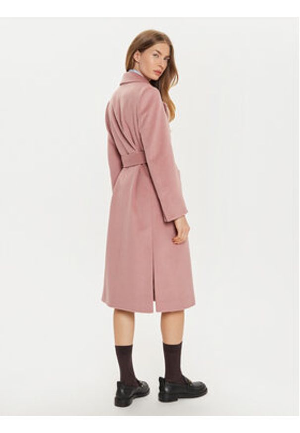 MAX&Co. Płaszcz wełniany 2426016134200 Różowy Regular Fit. Kolor: różowy. Materiał: wełna