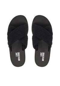 Love Moschino - LOVE MOSCHINO Klapki JA28324G0OJQC000 Czarny. Kolor: czarny. Materiał: materiał #3