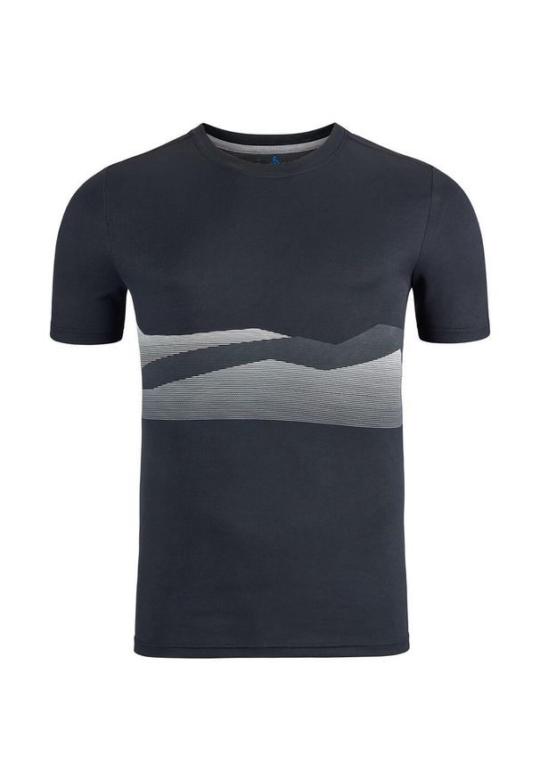 Koszulka tech. męska Odlo T-shirt crew neck s/s F-DRY RIDGELINE. Kolor: czarny, szary, wielokolorowy. Sport: turystyka piesza