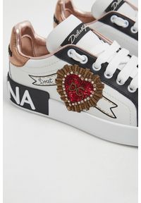 Dolce & Gabbana - Sneakersy damskie skórzane DOLCE & GABBANA. Materiał: skóra