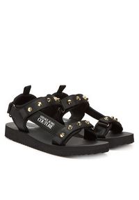 Versace Jeans Couture Sandały 78YA3S7C Czarny. Kolor: czarny. Materiał: materiał