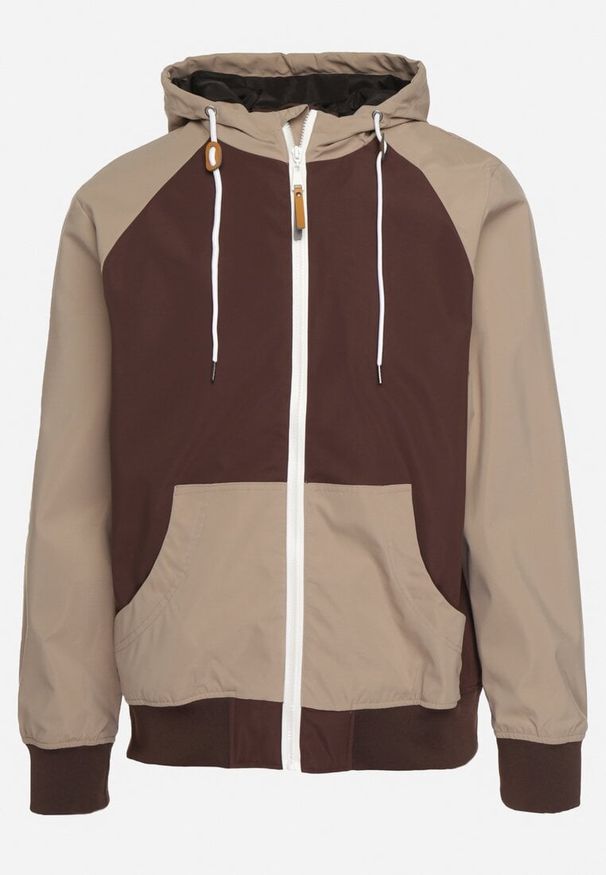 Born2be - Brązowa Kurtka Wiatrówka z Kapturem i Ociepleniem Nevelaera. Okazja: na co dzień. Typ kołnierza: kaptur. Kolor: brązowy. Materiał: materiał, jeans. Sezon: jesień, wiosna. Styl: sportowy, klasyczny, casual