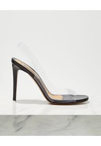 ALEXANDRE VAUTHIER - Transparentne sandały Amber Ghost. Zapięcie: pasek. Kolor: czarny. Materiał: lakier, satyna. Wzór: nadruk #7