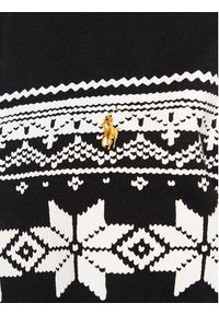 Polo Ralph Lauren Sweter 710853231004 Czarny Regular Fit. Typ kołnierza: polo. Kolor: czarny. Materiał: bawełna #3