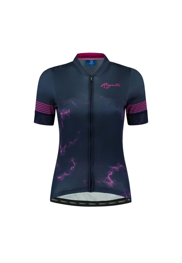 ROGELLI - Koszulka rowerowa damska Rogelli MARBLE. Kolor: niebieski, różowy, wielokolorowy. Długość: długie. Sport: fitness