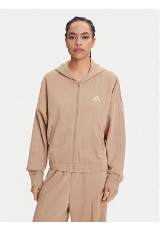 Adidas - adidas Dres Energize JX0532 Beżowy Regular Fit. Kolor: beżowy. Materiał: bawełna, syntetyk