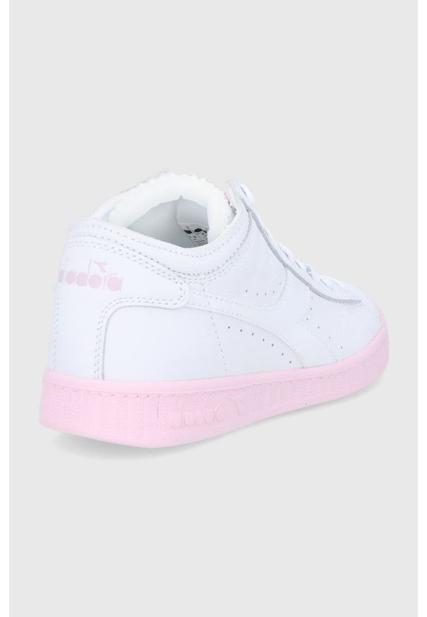 Diadora - Buty skórzane Game L Row Cut Sole Block. Nosek buta: okrągły. Zapięcie: sznurówki. Kolor: biały. Materiał: skóra. Obcas: na obcasie. Wysokość obcasa: niski
