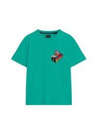 Luźna koszulka Superdry Travel. Kolor: zielony