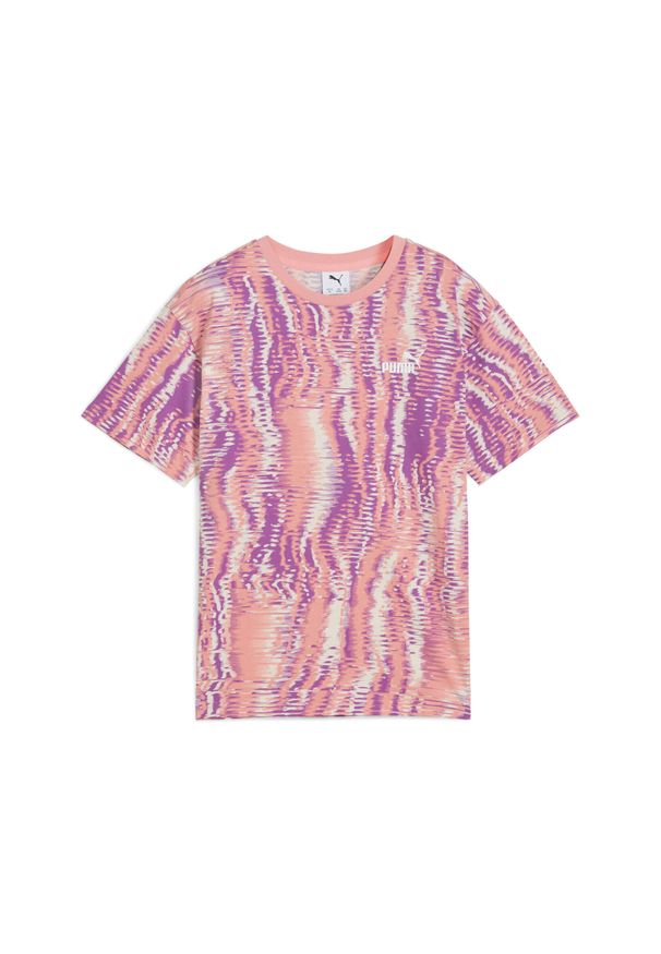 Puma - Młodzieżowa koszulka Essentials Nature 2.0 PUMA Pink Fruit. Kolor: różowy. Materiał: guma. Wzór: nadruk. Sport: joga i pilates