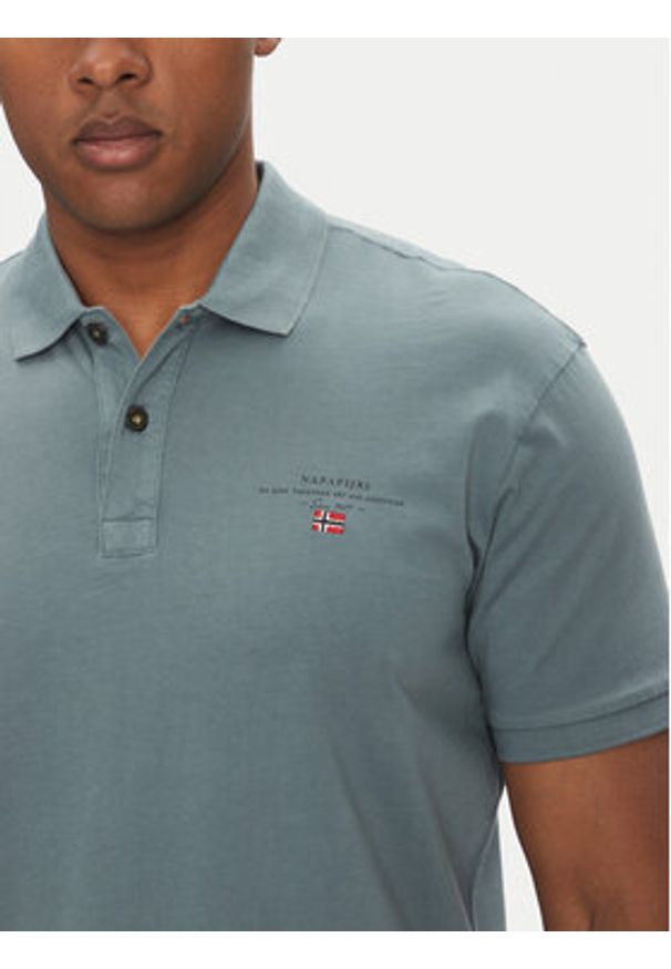 Napapijri Polo Elbas NP0A4GB4 Niebieski Regular Fit. Typ kołnierza: polo. Kolor: niebieski. Materiał: bawełna