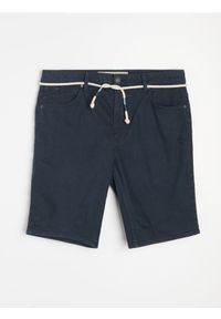 Sinsay - Bawełniane szorty jeansowe - granatowy. Kolor: niebieski. Materiał: bawełna, jeans