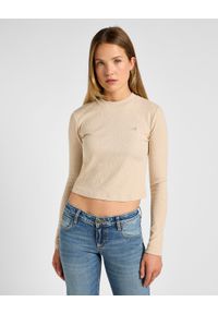 Lee - DAMSKA KOSZULKA LEE LS CROPPED RIB TEE OATMEAL 112355192 #1