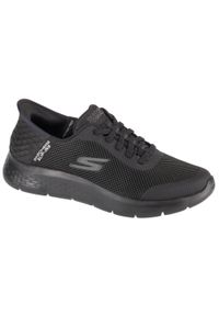 skechers - Adidasy Skechers Go Walk Flex - Hands, Mężczyźni. Kolor: czarny. Materiał: materiał, syntetyk. Szerokość cholewki: normalna. Sport: turystyka piesza