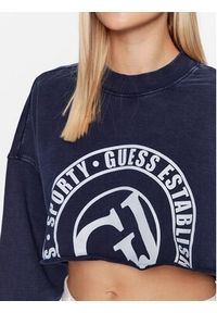 Guess Bluza Washed V3YQ13 K68I0 Granatowy Regular Fit. Kolor: niebieski. Materiał: bawełna