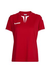 Koszulka sportowa z krótkim rękawem damska Hummel Core Womens SS Jersey. Kolor: czerwony. Materiał: jersey. Długość rękawa: krótki rękaw. Długość: krótkie