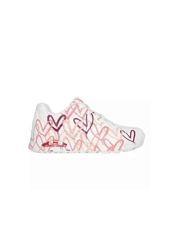 skechers - Tenisówki Skechers Model Uno-spread The Love Kolor Biały. Kolor: biały, wielokolorowy. Materiał: materiał, syntetyk. Sport: turystyka piesza