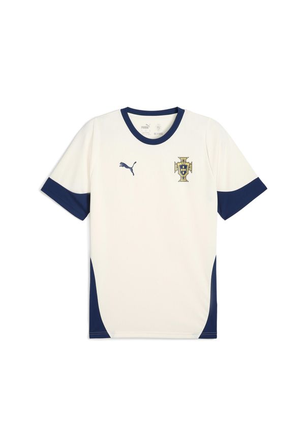 Puma - Koszulka treningowa Portugal 2025. Kolor: beżowy, niebieski, wielokolorowy. Sport: fitness, piłka nożna