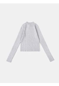 Sinsay - Prążkowany golf - szary. Typ kołnierza: golf. Kolor: szary. Materiał: prążkowany