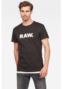 G-Star RAW - G-Star Raw - T-shirt D08512.8415.990. Okazja: na co dzień. Kolor: czarny. Materiał: dzianina. Wzór: nadruk. Styl: casual #1