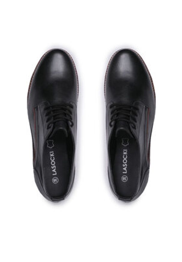 Lasocki Oxfordy Eva WI16-EVA-01 Czarny. Kolor: czarny. Materiał: skóra