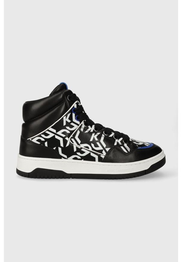 Karl Lagerfeld Jeans sneakersy skórzane KREW kolor czarny KLJ53043. Nosek buta: okrągły. Zapięcie: sznurówki. Kolor: czarny. Materiał: skóra. Szerokość cholewki: normalna