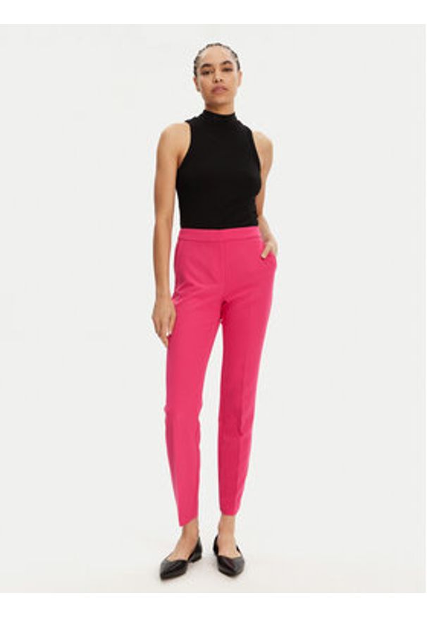 Hugo - HUGO Spodnie materiałowe Hagonia-1 50539991 Różowy Slim Fit. Kolor: różowy. Materiał: syntetyk