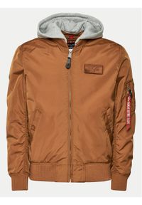 Alpha Industries Kurtka bomber MA-1 196108 Brązowy Regular Fit. Kolor: brązowy. Materiał: syntetyk